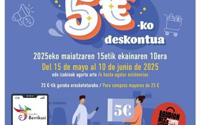 Laudio Berrikusi app-rekin 5 euroko 1.710 deskontu kupoi