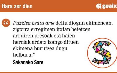 Konponbide eta elkarbizitzaren bidean, euskal presoak etxera! Puzzlea osatu arte!