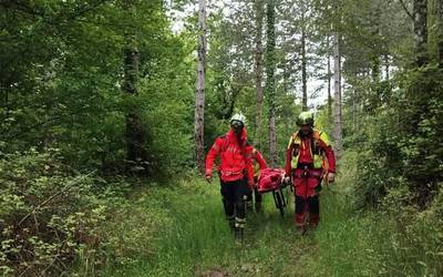 Min hartutakoa erreskatatu zuten suhiltzaileek