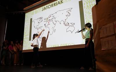 Aiaraldeko Hizkuntzen Mapa osatzen ari dira herriz herri eta Arrankudiagako ikasleek haien lanaren emaitzak aurkeztu dituzte jada