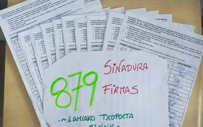 Lamiako Txopoeta Bizirik plataformak 879 sinadura batu ditu auzoetan hobekuntzak eskatzeko