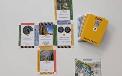 Geologia modu dibertigarrian ikasteko karta jokoa ondu du Geoparkeak