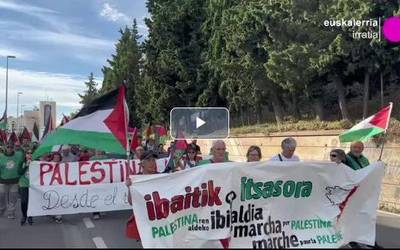 Tuteratik abiatu da 'Ibaitik itsasora' martxa, Palestina askea aldarri