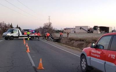 Hildako bat Tafallan, auto istripuan