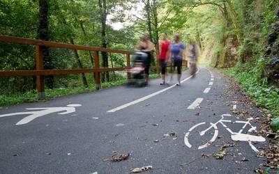 Bergara-Elorregi bidegorria itxita mantentze lanengatik