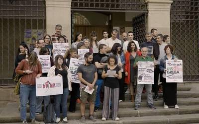 Nafarroako irakasleek bat egin dute Palestinaren aldeko greba deialdiarekin