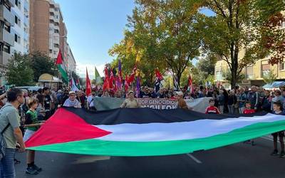 Milaka herritarrek bat egin dute Palestinaren aldeko lanuzte jardunaldiarekin