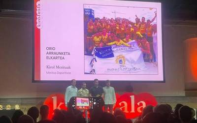 Orio Arraunketa Elkarteak Gipuzkoako Merezimendu Saria jaso du