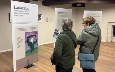 'Lauaxeta, askatasunari dena eman zion olerkari abertzalea' erakusketa zabaldu dute Olaso dorrean