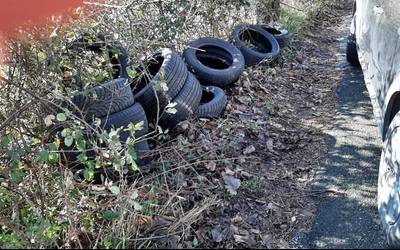 Mendirako bidean erruberen zabortegia