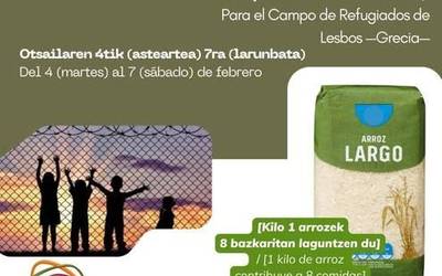 Arroz bilketa solidario berria Zaporeak elkartearen alde