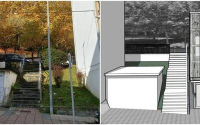 Igogailu publikoa jartzeko lanak hasi dituzte, San Pedro auzoa irisgarriago egiteko