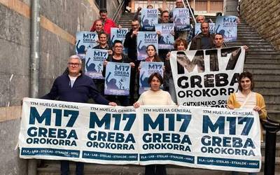 Martxoaren 17ko greba orokorrean parte hartzera deitu dituzte herritarrak