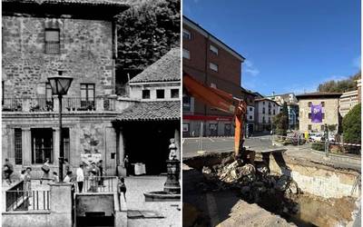 Komun publikoa izan zenaren arrastoak bistaratu dituzte Kalebarren plazako obrek