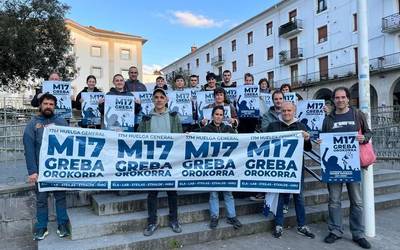 Martxoaren 17ko greba deialdia babestu dute Aretxabaletan