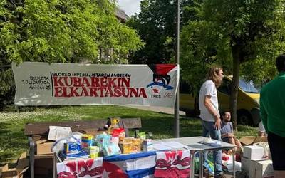 Kubara bidaltzeko produktuz 60 kutxa bete dituzte EHKSk eta IASek egindako bilketetan
