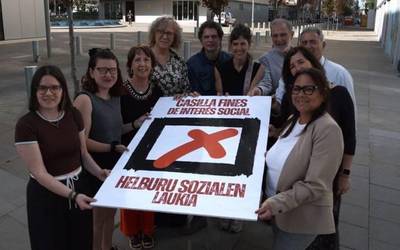 Errenta aitorpenean helburu sozialetarako laukitxoa markatzeko dei egin dute 170 entitatek