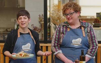 Aitziber Gaunak eta Anne Otegik berdela eskabetxean kozinatu dute