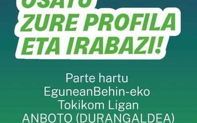Batu Egunean Behineko 'Anboto Durangaldea' taldera eta jokatu Tokikom Ligan
