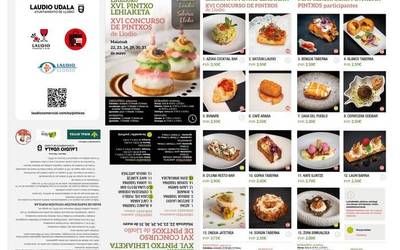 Laudioko XVI. Pintxo Lehiaketa: maiatzak 22, 23, 24, 29, 30 eta 31