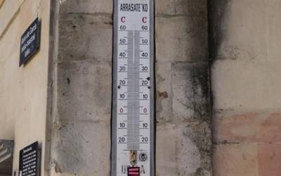 Abisu horia bero zakarraren aurrean
