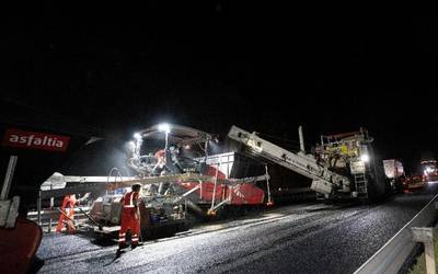 Asteburuan asfaltatze lanak egingo diuzte AP-8 autobidean, Elgoibar eta Mendaro artean