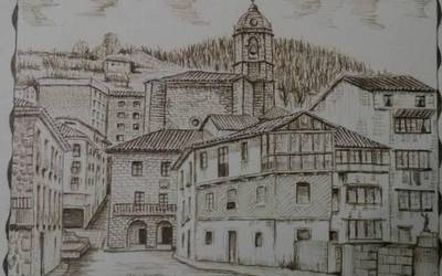 Josean San Torcuato: "Marraztu ditut Soraluzeko eliza, plaza, udaletxea… harrizko eraikinak"