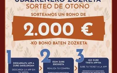 Amurrio Berrikusik martxan jarri du 2026ko Udazkeneko Zozketa, tokiko merkataritza bultzatzeko 2.000 euroko erosketa-balearekin