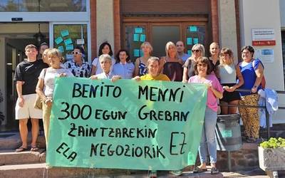 Benito Menniko langileek 300 greba egun bete dituzte «zaintza duin baten alde»