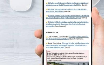 Hedabideetan eta sarean euskararen inguruan argitaratzen direnak eskura