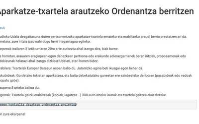 Laudioko Udalak desgaitasuna duten pertsonentzako aparkatze-txartela arautuko duen ordenantza berritzeko prozesua abiatu du