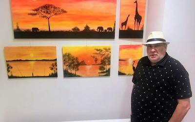Juan Telmo Barandiaranen margolan akrilikoak ikusgai daude Arkupen