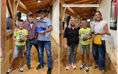 Angel Ibarluzea eta Aitziber Olaizola garaile Bizkaiko Hiru Txirlo bola-joko txapelketan